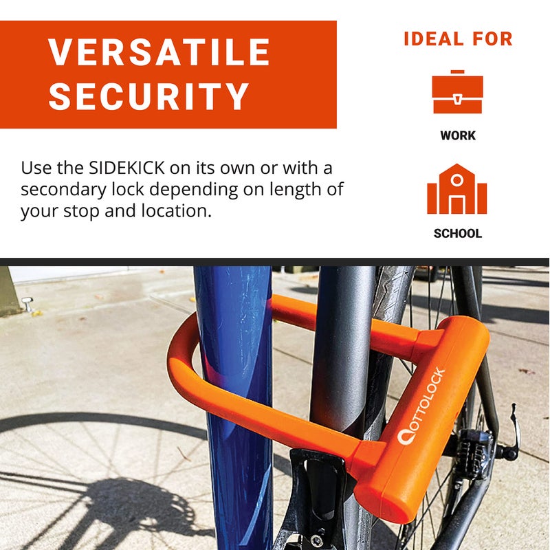 OTTOLOCK Sidekick Compact U-Lock - Heavy Duty Anti Theft Bicycle U-Lock with Keys, Silicone-Coated, Bike Accessories, Black - Image 3
